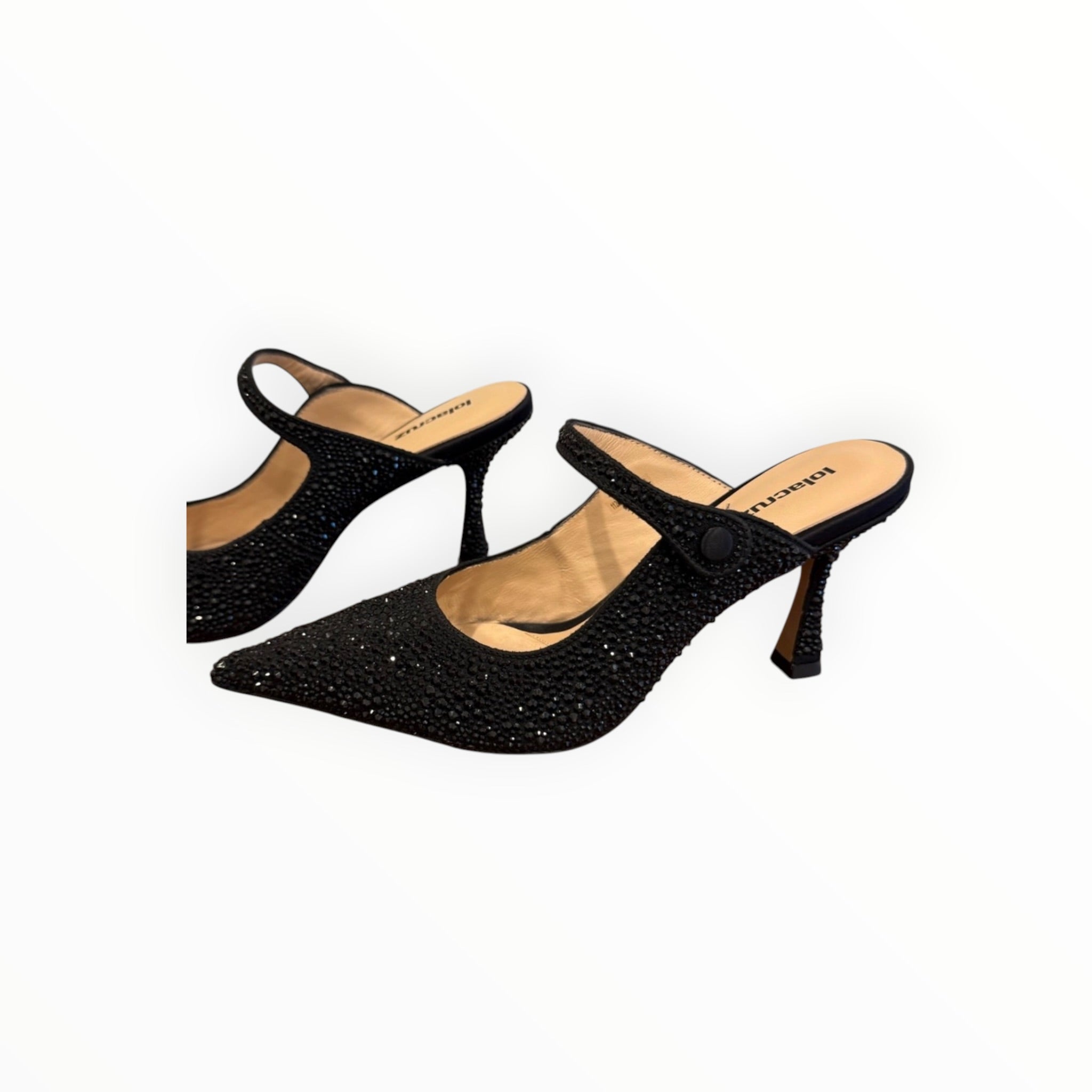 Lola Cruz Opera Crystal Embellished Pump - Black