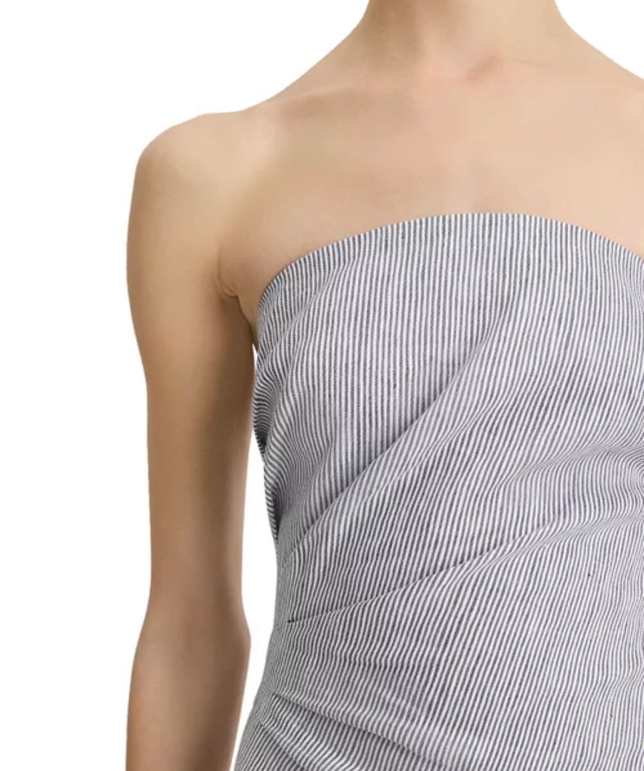 Vince Ticking Striped Draped Dress - Iris