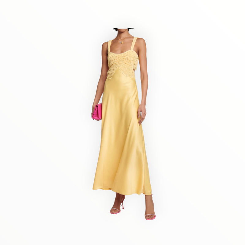 Jonathan Simkhai Roberta Fossil Crochet Dress - Popcorn