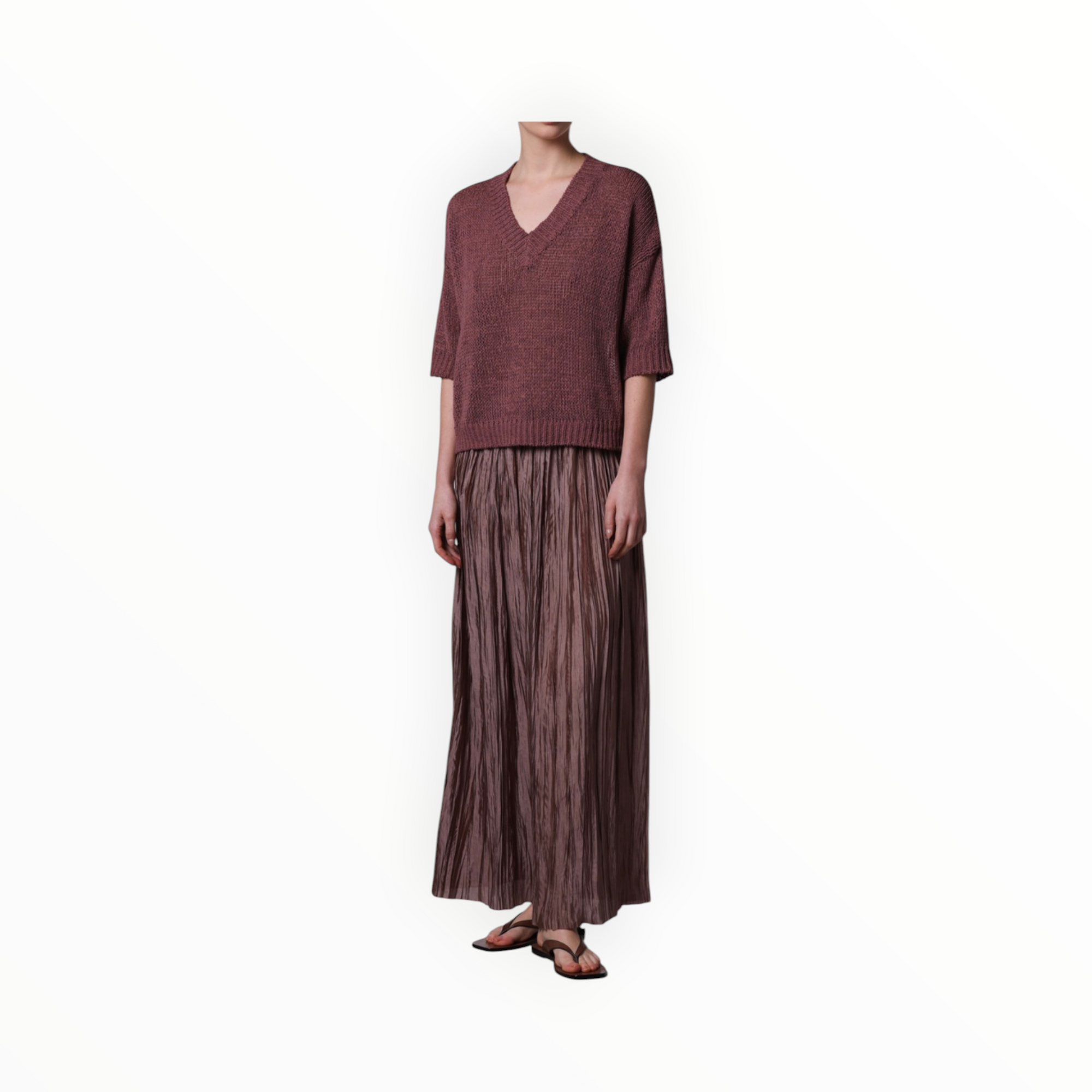 Roberto Collina V-Neck Sweater - Brick
