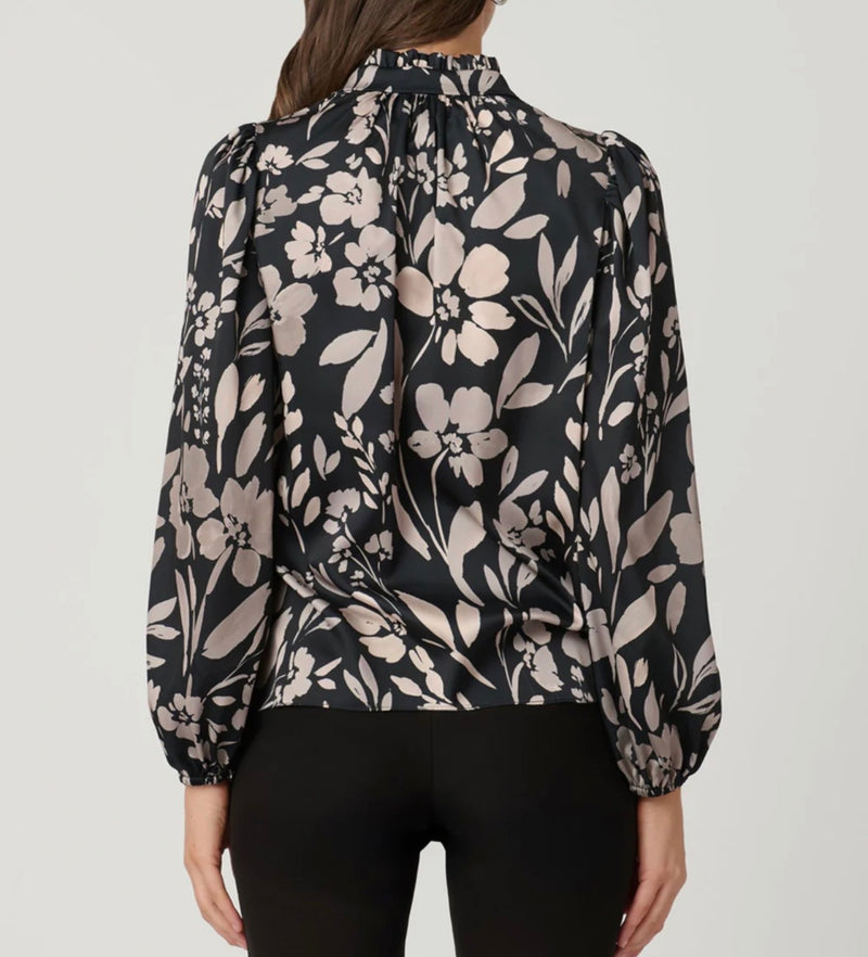 Shoshanna Ingrid Top - Jet/Ecru