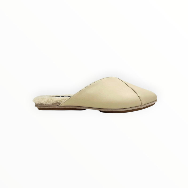Yosi Samra Valentina Leather Slipper Mule - Nude