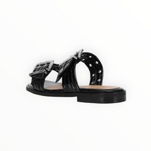 GANNI Feminine Buckle Two-Strap Sandals - Black