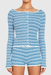 Amanda Uprichard Breezy Cardigan- Blue/White Stripe
