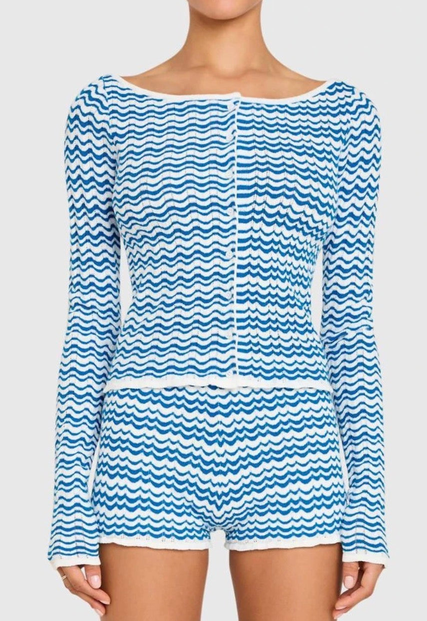 Amanda Uprichard Breezy Cardigan- Blue/White Stripe