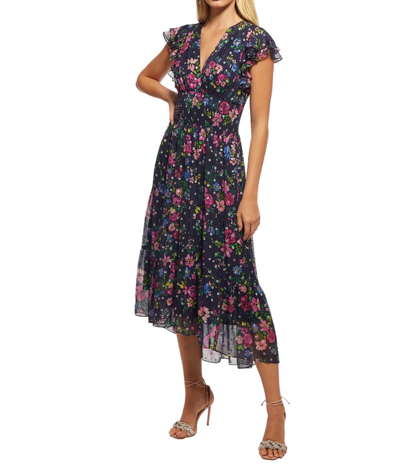 Shoshanna Neal Dress - Navy/Fuchsia Multi