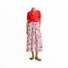 Essentiel Antwerp Floral-Jacquard Midi Skirt - Multicolor/Off-White