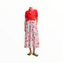 Essentiel Antwerp Floral-Jacquard Midi Skirt - Multicolor/Off-White