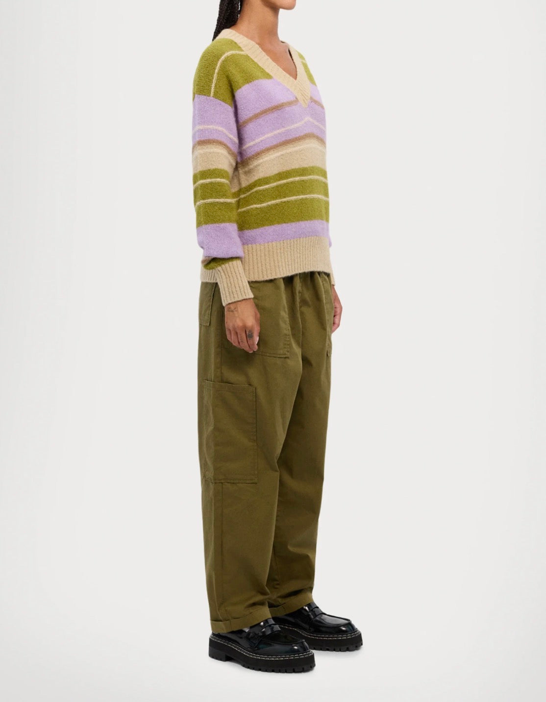 Weekend Max Mara Visita Pinstripe Jumper - Lilac Multi