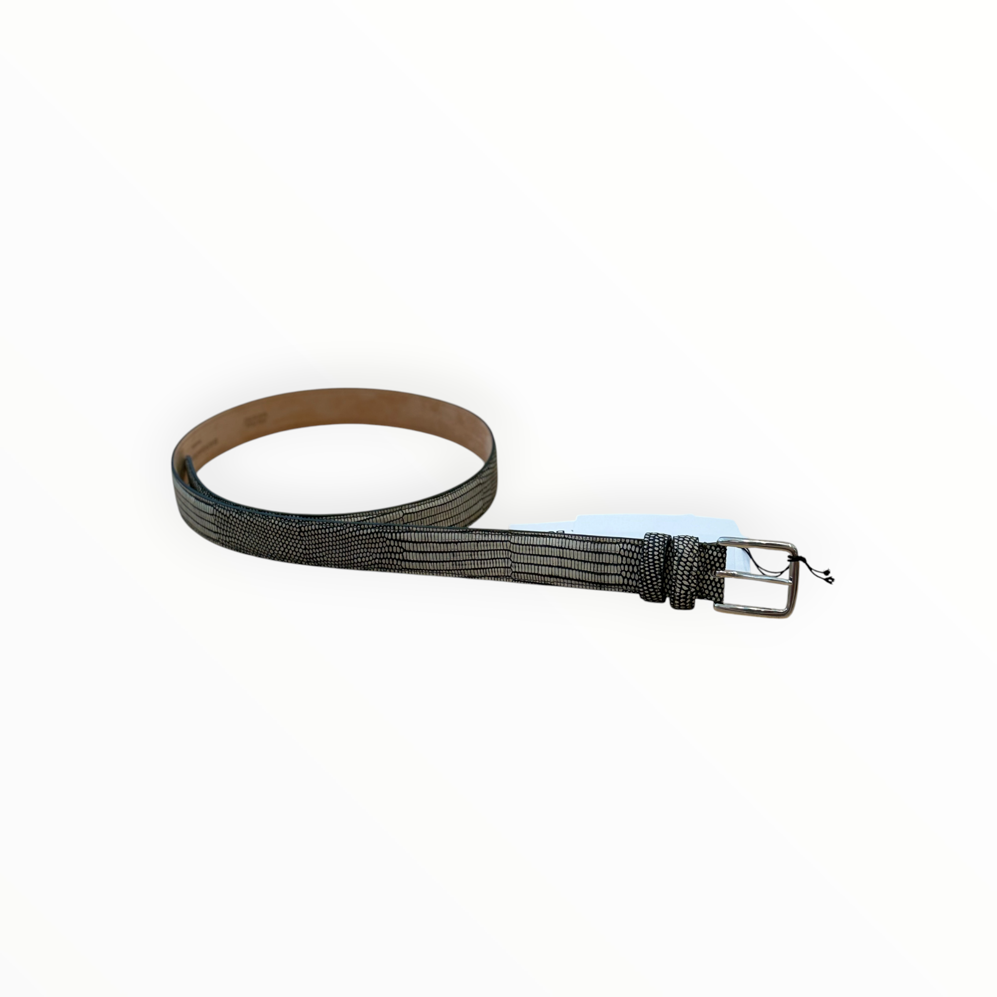 Barbara Bui Reptile Embossed Medium Belt - Silver