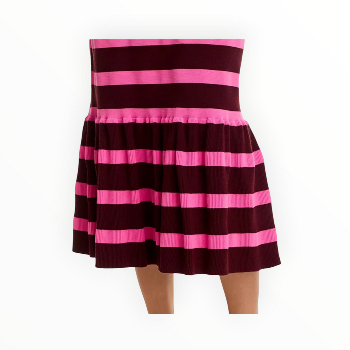 Essentiel Antwerp Iluminous Striped Knit Skirt - Margot Mauve