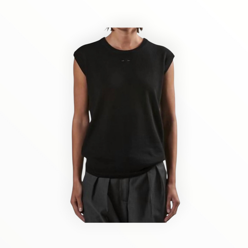 Barbara Bui Sleeveless Merino Crew Neck Sweater - Black