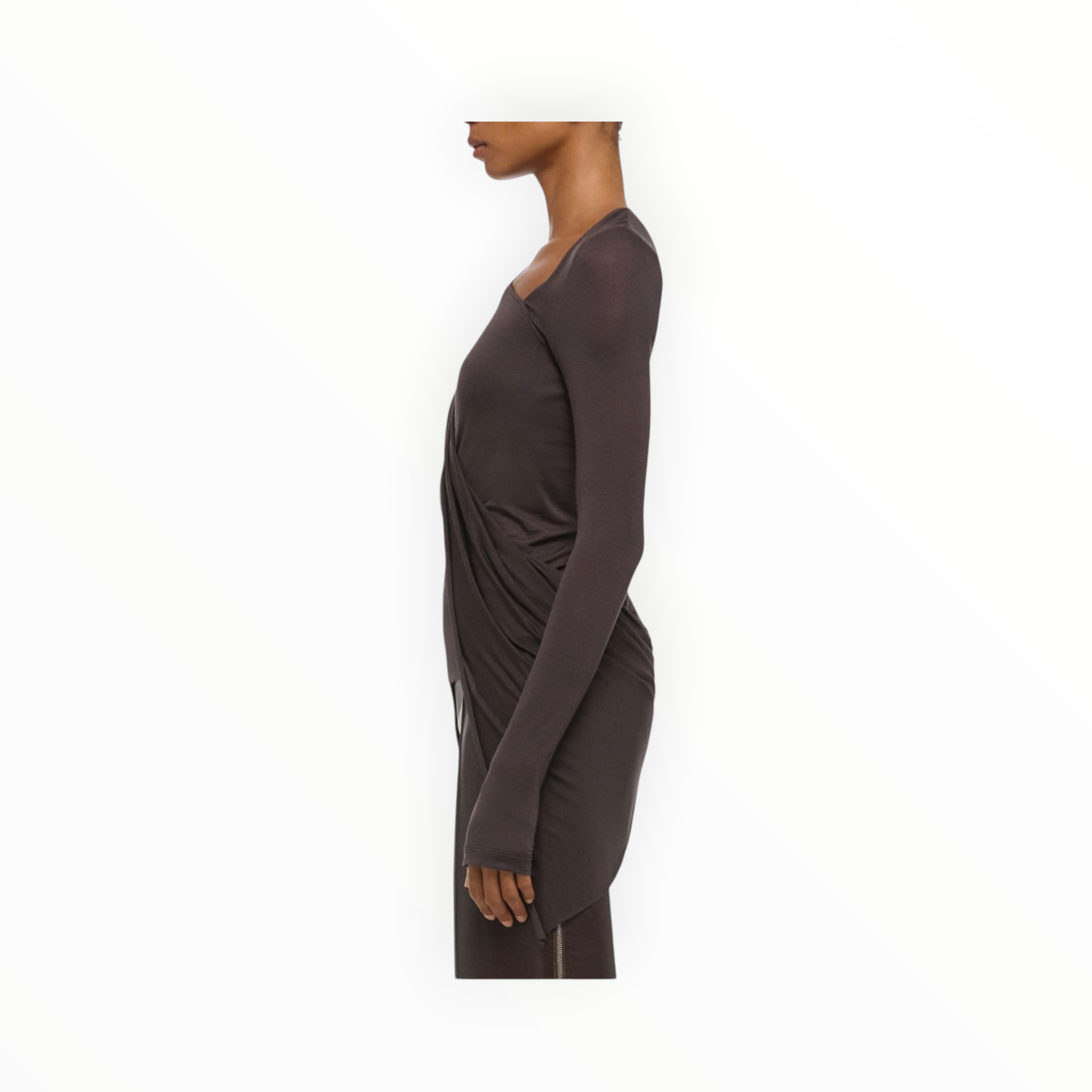 Helmut Lang Twisted Long Sleeve Shirt - Dark Roast
