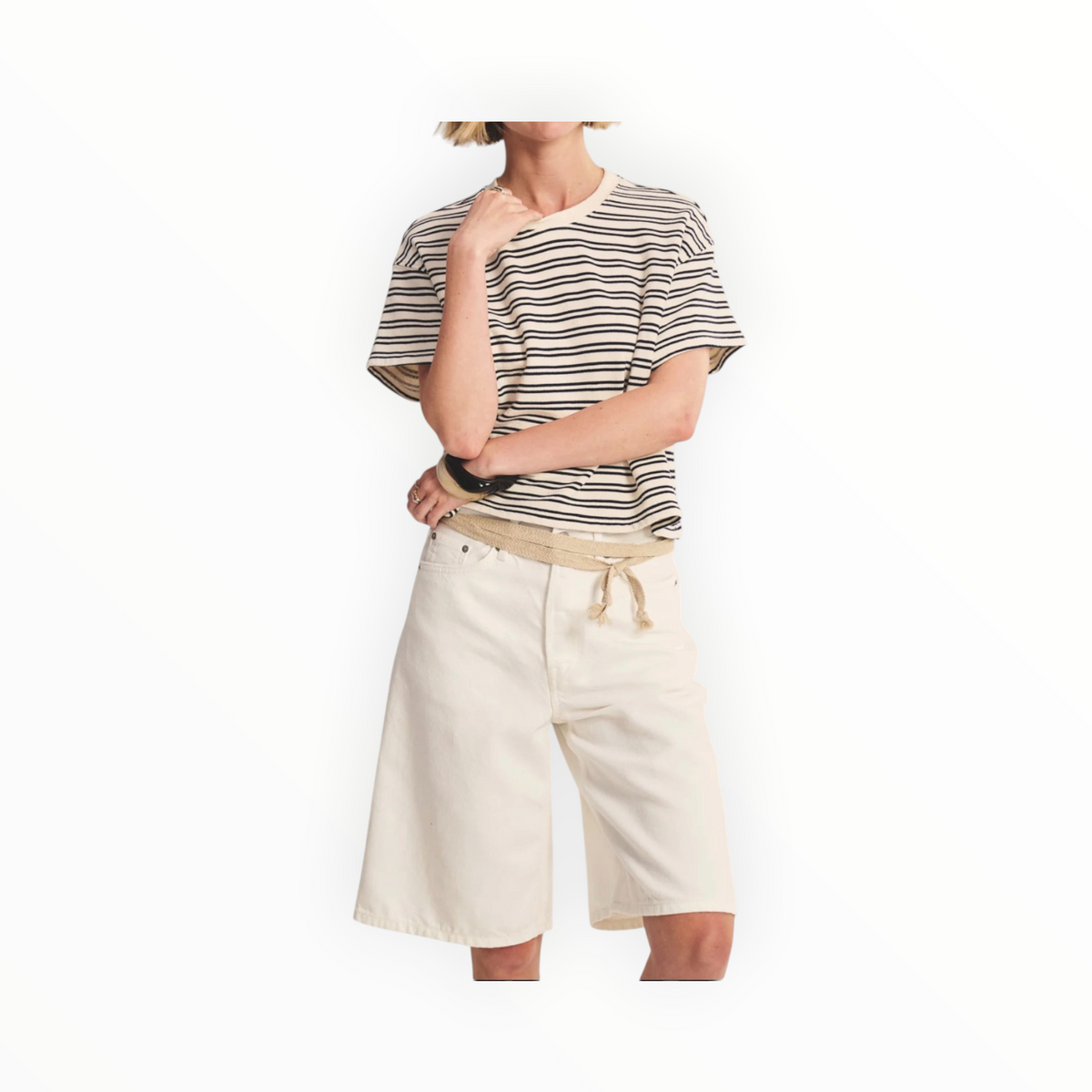 Velvet by Graham & Spencer Brissa Top - Natural/Navy