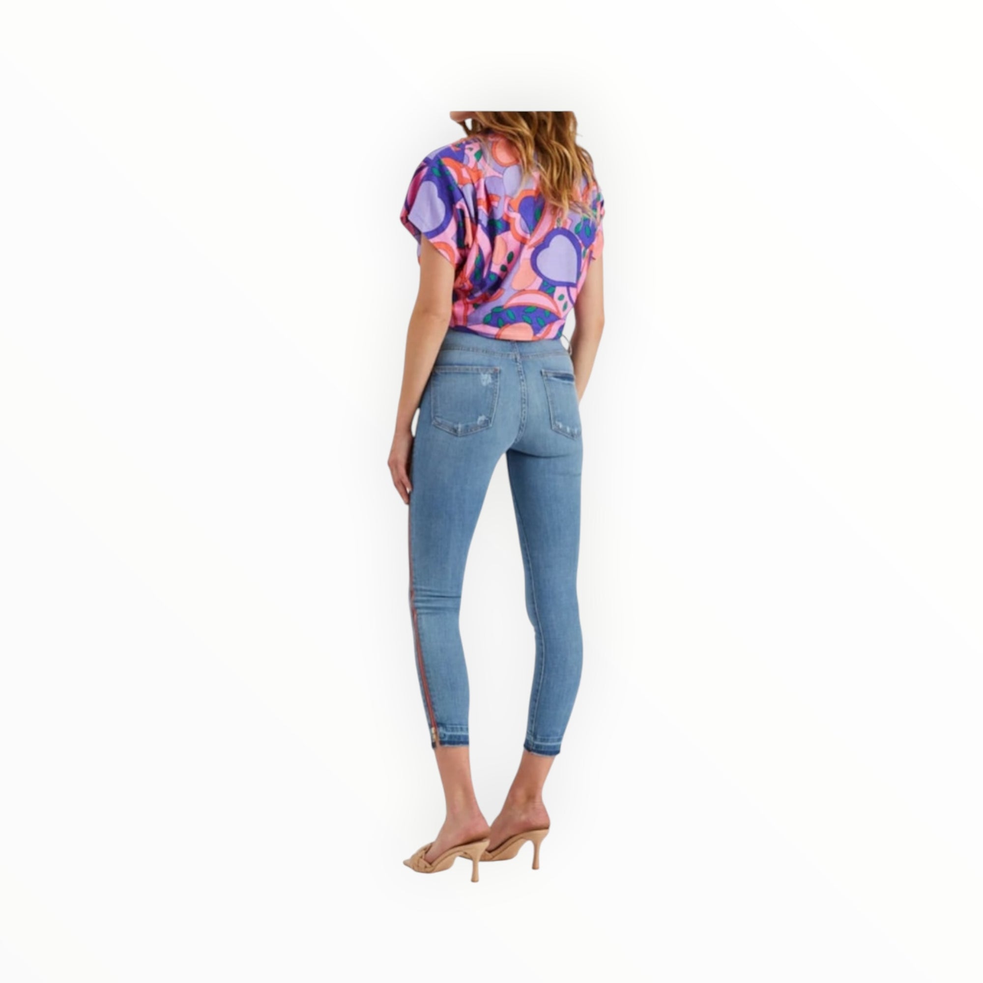 Etienne Marcel Skinny Moto Ankle Jeans W/Zipper Accent Pockets