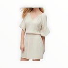 Michael Stars Katelyn Gauze Ruffle Sleeve Dress - Ecru
