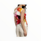 Lola & Sophie Abstract Floral Asymmetrical Top - Peach