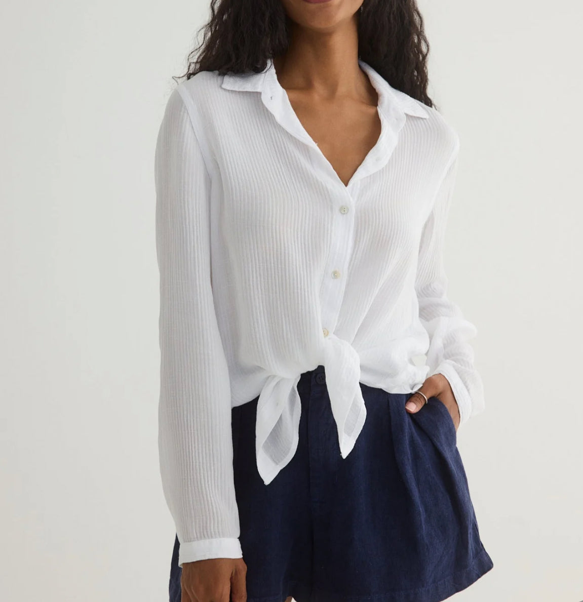 Bella Dahl Clean Front Button Down - White