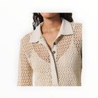 rag & bone Liv Mesh LS Polo - Turtle Dove