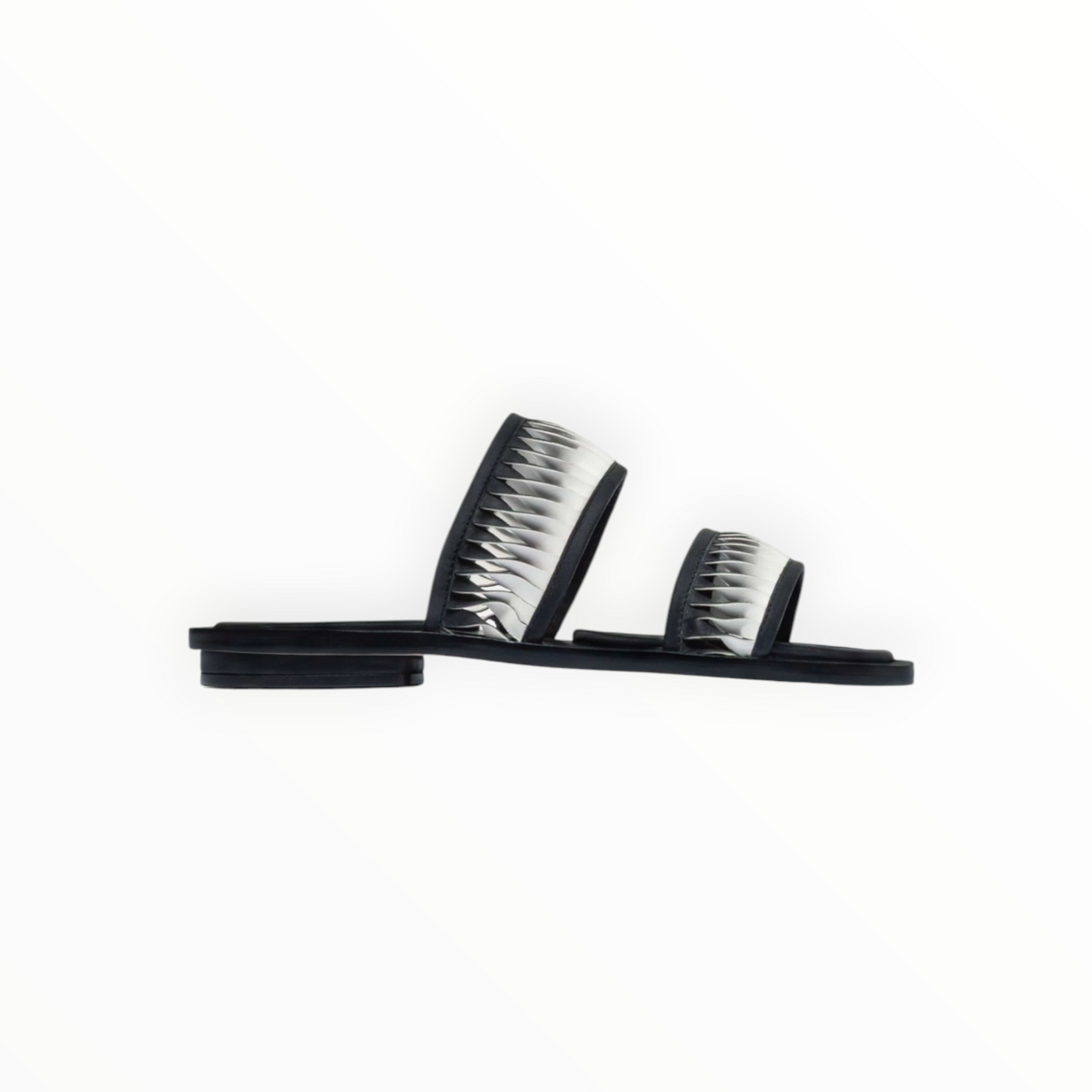 BERNARDO Andorra Slide Sandal - Black/Off White Glove Leather