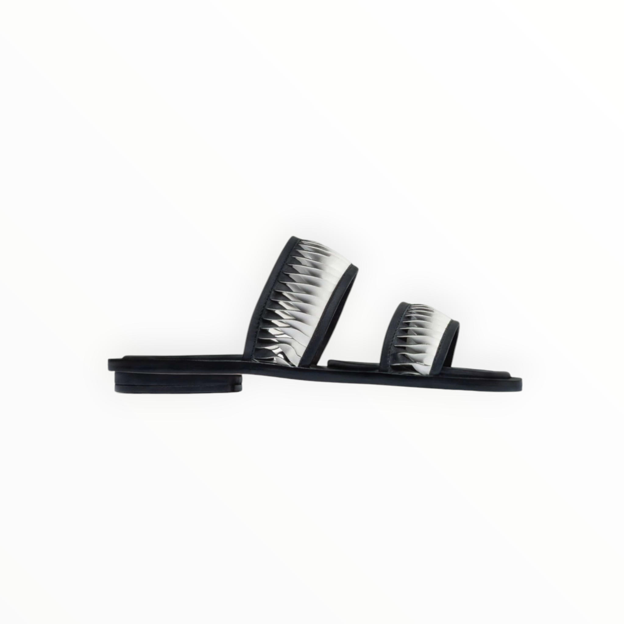 BERNARDO Andorra Slide Sandal - Black/Off White Glove Leather