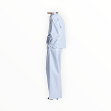 saint art Bradley Sequin Pinstripe Shirt - Blue Stripe
