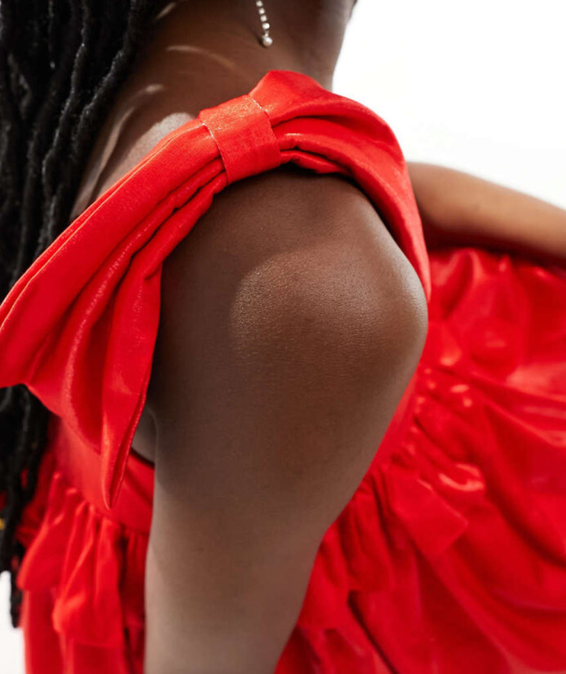 Sister Jane Cecilia Bow Midi Dress - Ruby Red