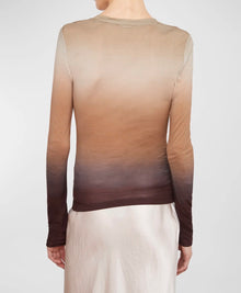 Vince Ombré Long Sleeve Crew Neck T-Shirt