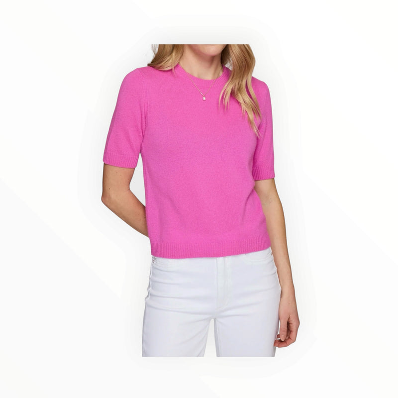 Autumn Cashmere S/S Cropped Crew - Petunia