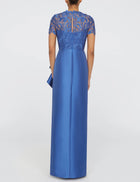THEIA Selena Column Draped Dress - Blue Mirage