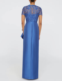 THEIA Selena Column Draped Dress - Blue Mirage