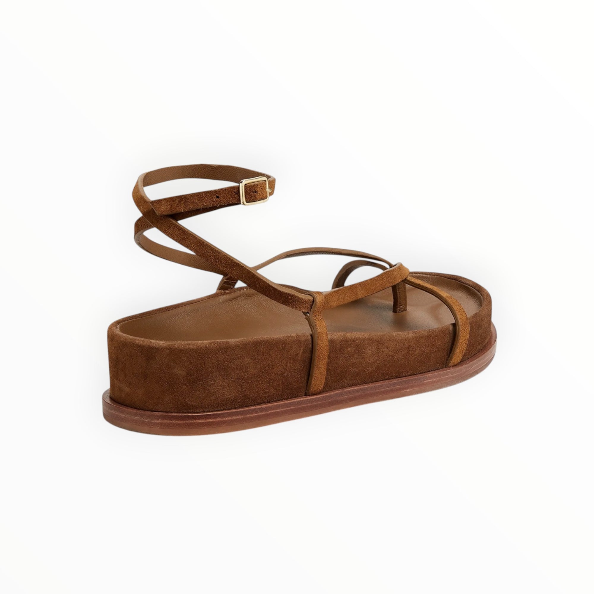Loeffler Randall Sonny Suede Platform Sandals - Cacao