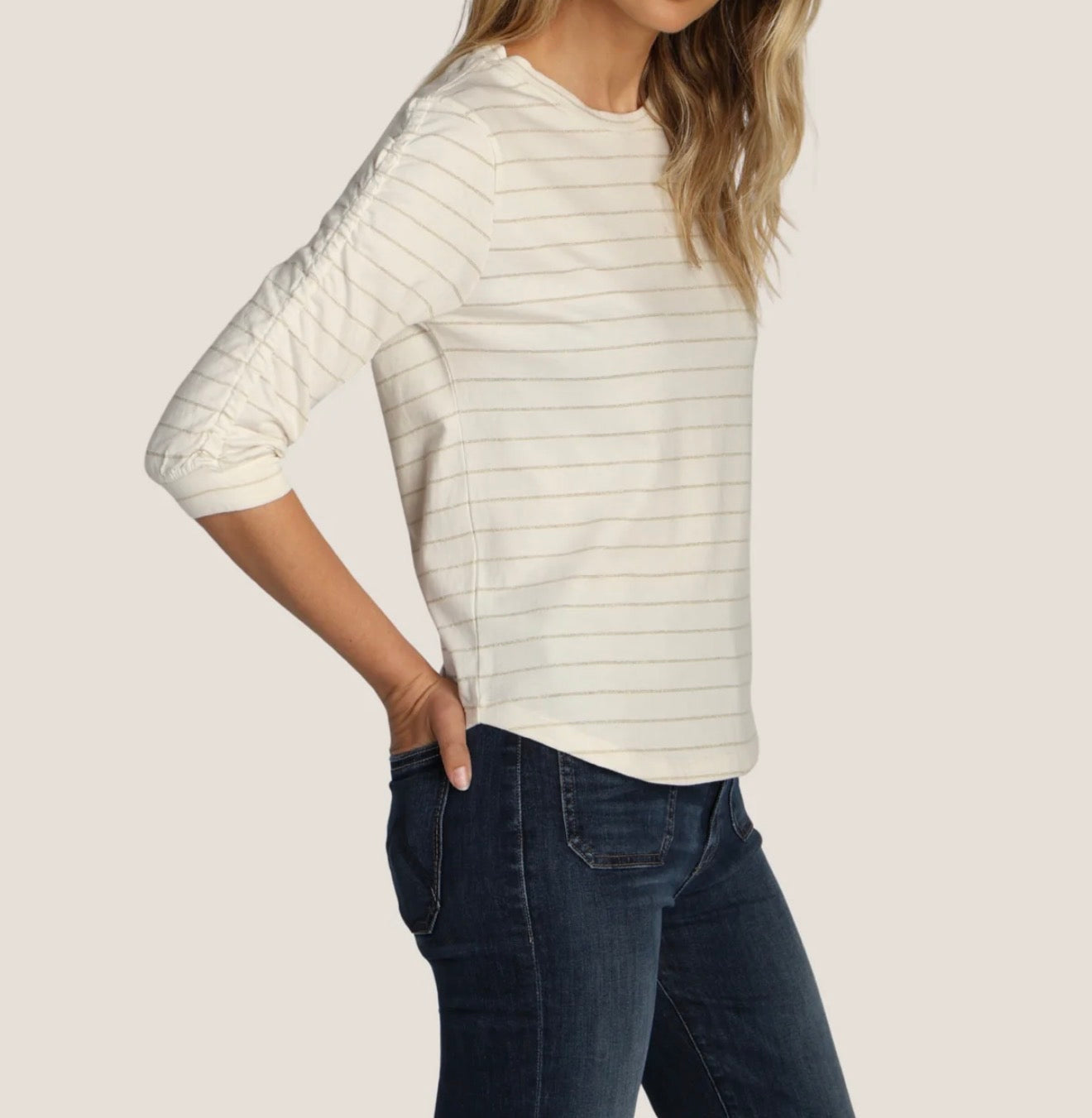 dylan Julia Gold Stripe Knit