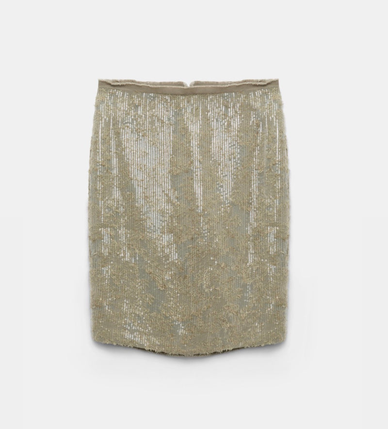 Dorothee Schumacher Sequin Statement Skirt - Olive Grey