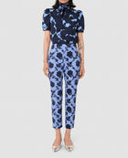 Tara Jarmon Pablo Blue Floral Print Pant
