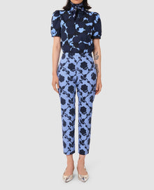 Tara Jarmon Pablo Blue Floral Print Pant