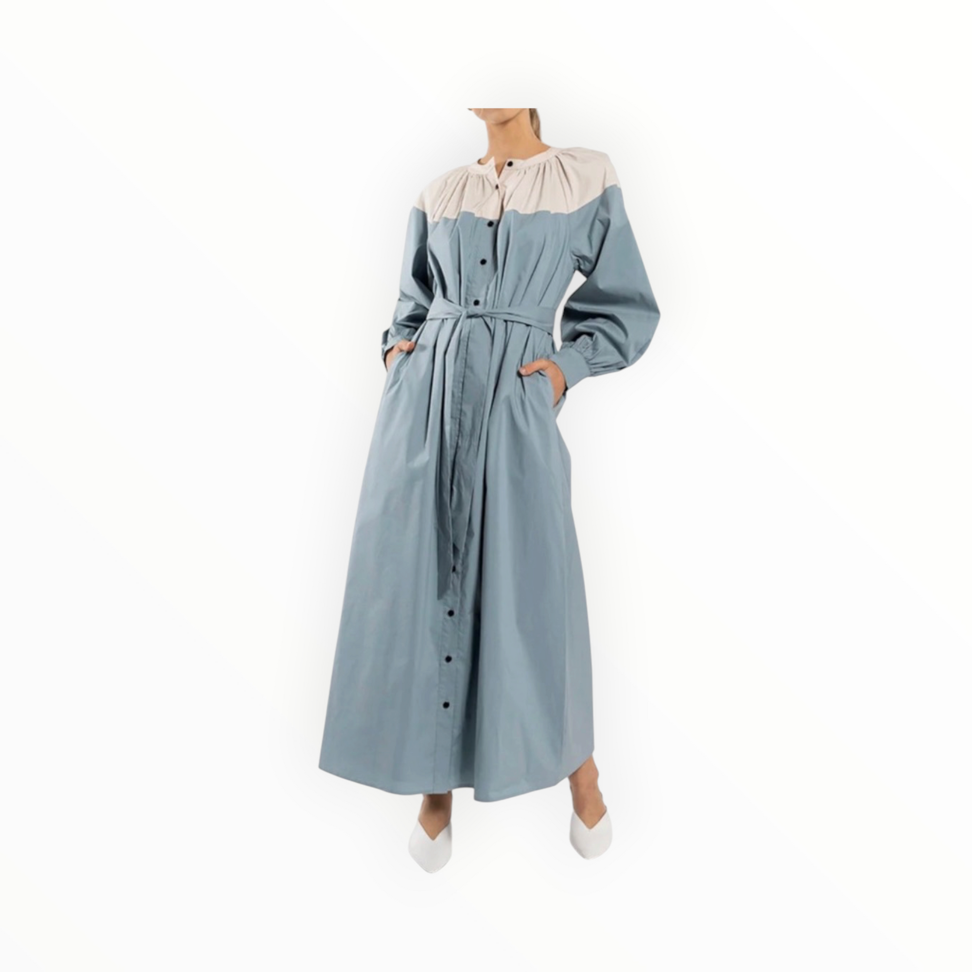 Maple & Cliff Colorblock Raincoat Dress