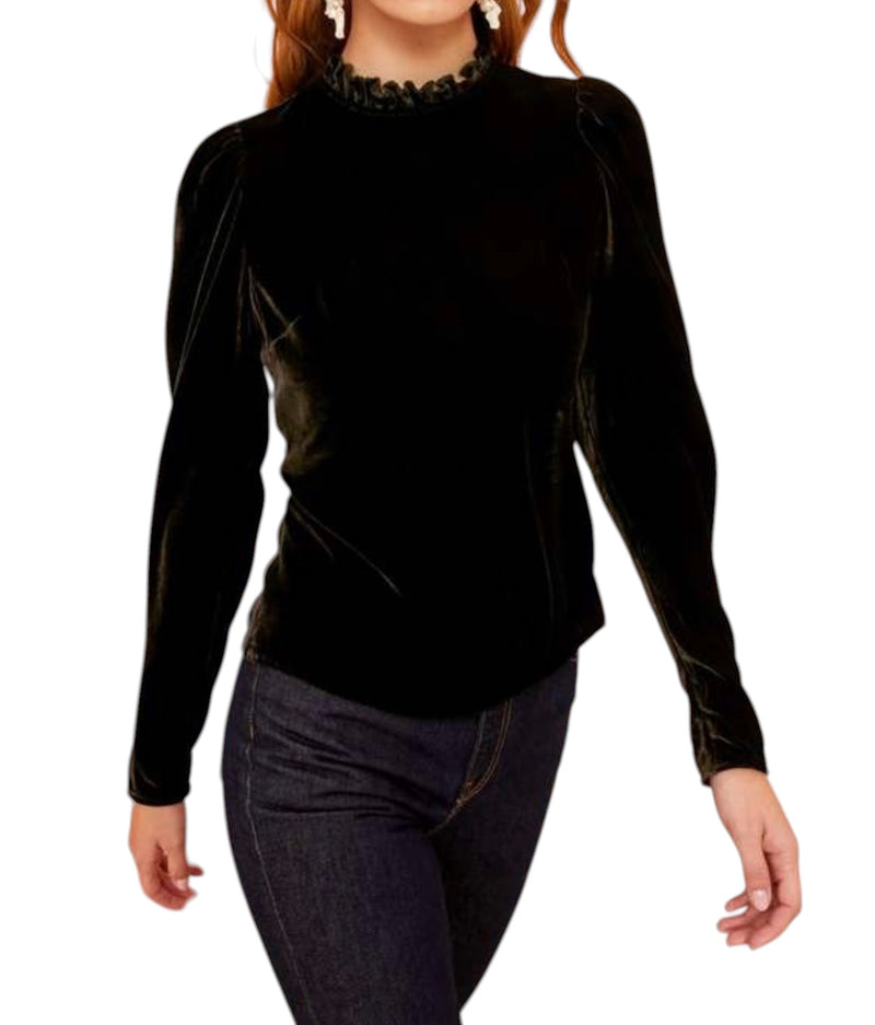 Ulla Johnson Marlene Velvet Blouse - Noir