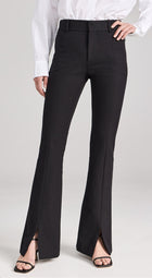 Frame Le High Flare Split Front Trousers - Noir