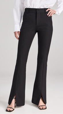 Frame Le High Flare Split Front Trousers - Noir