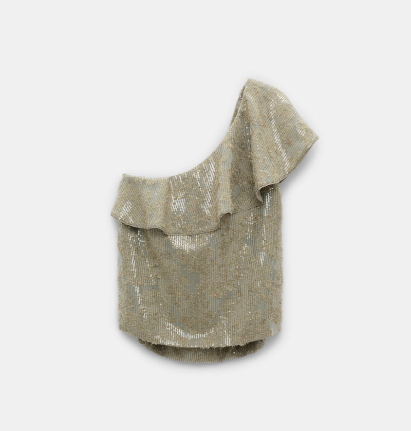 Dorothee Schumacher Sequin Statement Top - Olive Grey