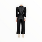 DESTREE Niagara Satin Flared Pants - Black