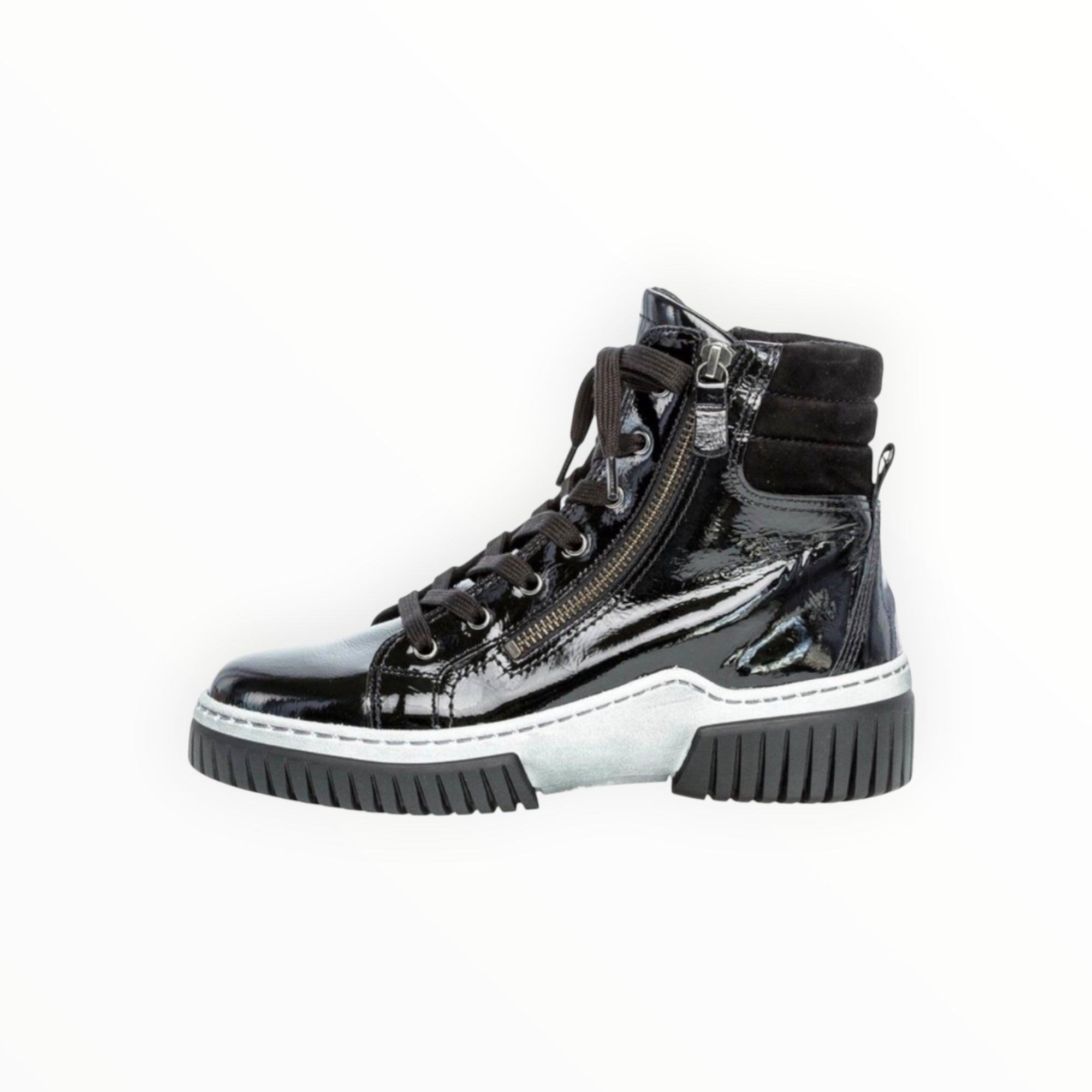 Gabor 93761-97 High Top Sneaker - Black Patent