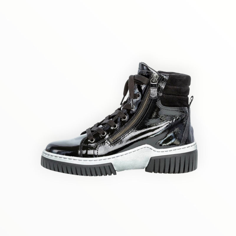 Gabor 93761-97 High Top Sneaker - Black Patent