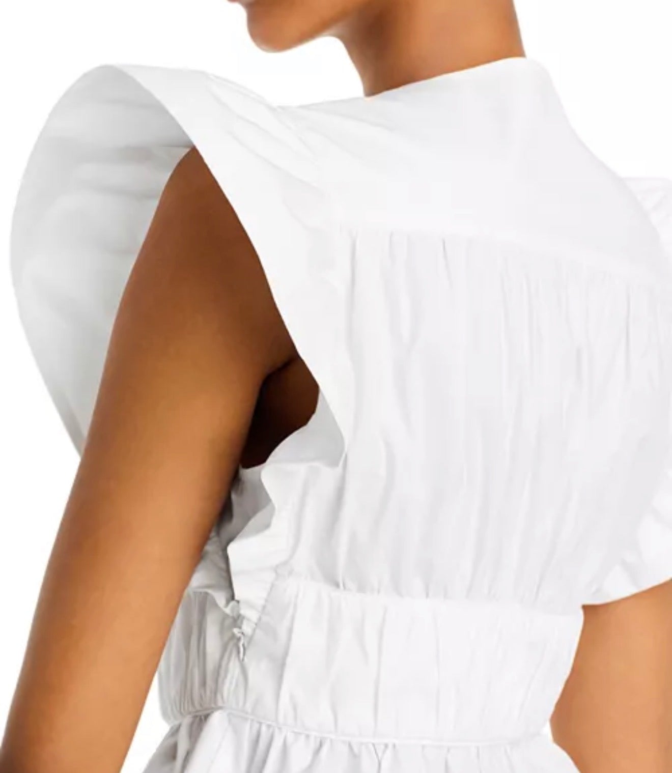 Derek Lam 10 Crosby Roselyn Ruffle Sleeve Top - White