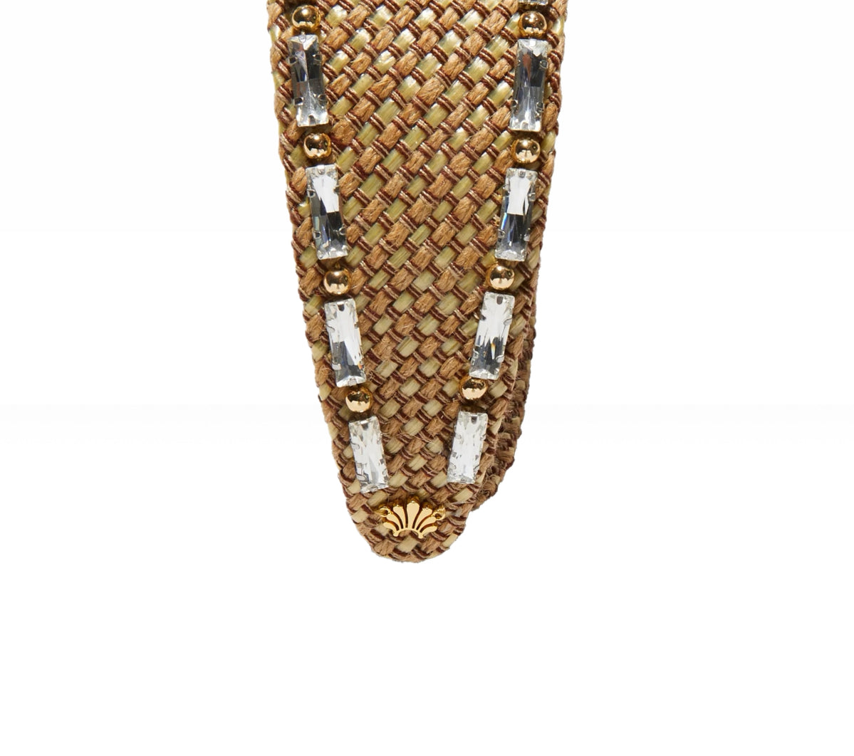 Lele Sadoughi Natural Brigitte Raffia Crystal Trim Headband