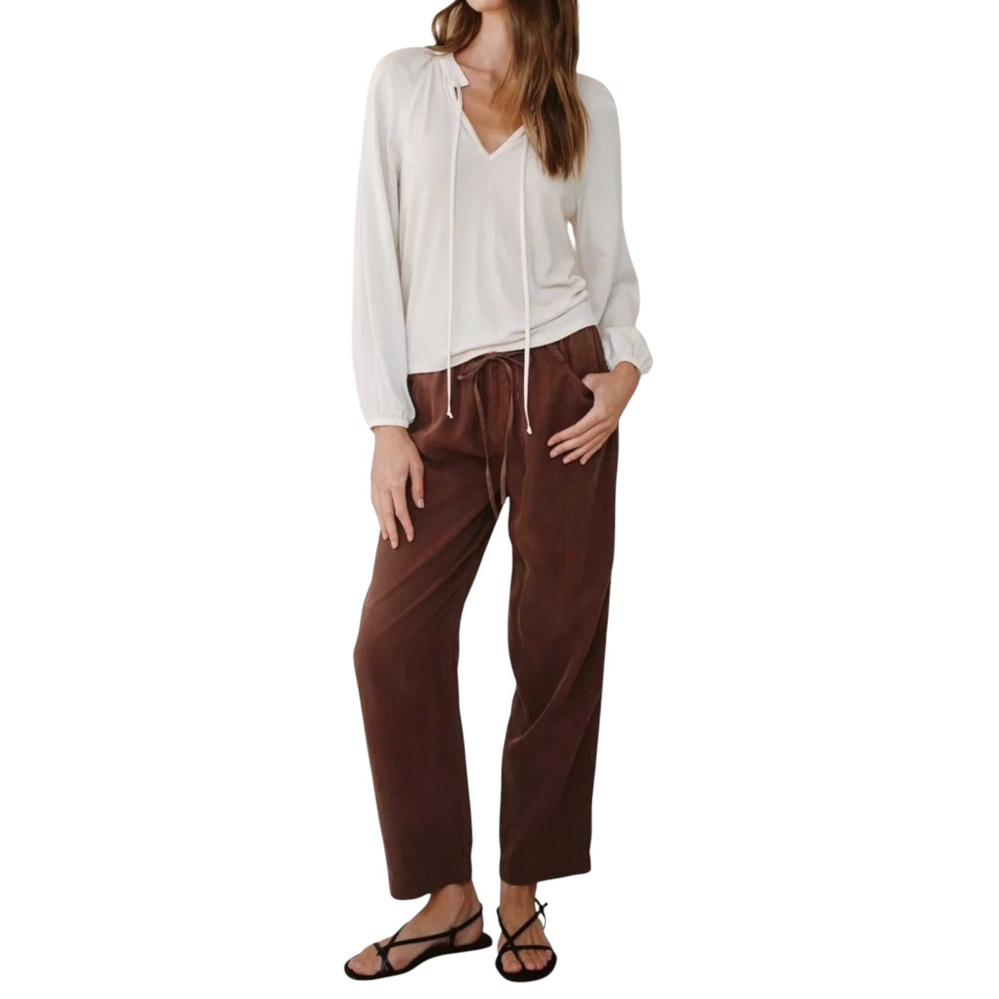 Bella Dahl Raglan Mixed Shirt - Ivory Stone