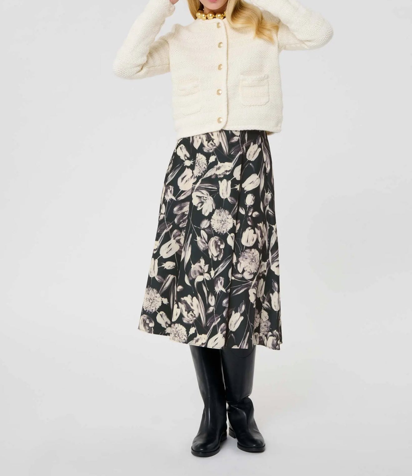 Tara Jarmon Joe Skirt - Black/Ecru