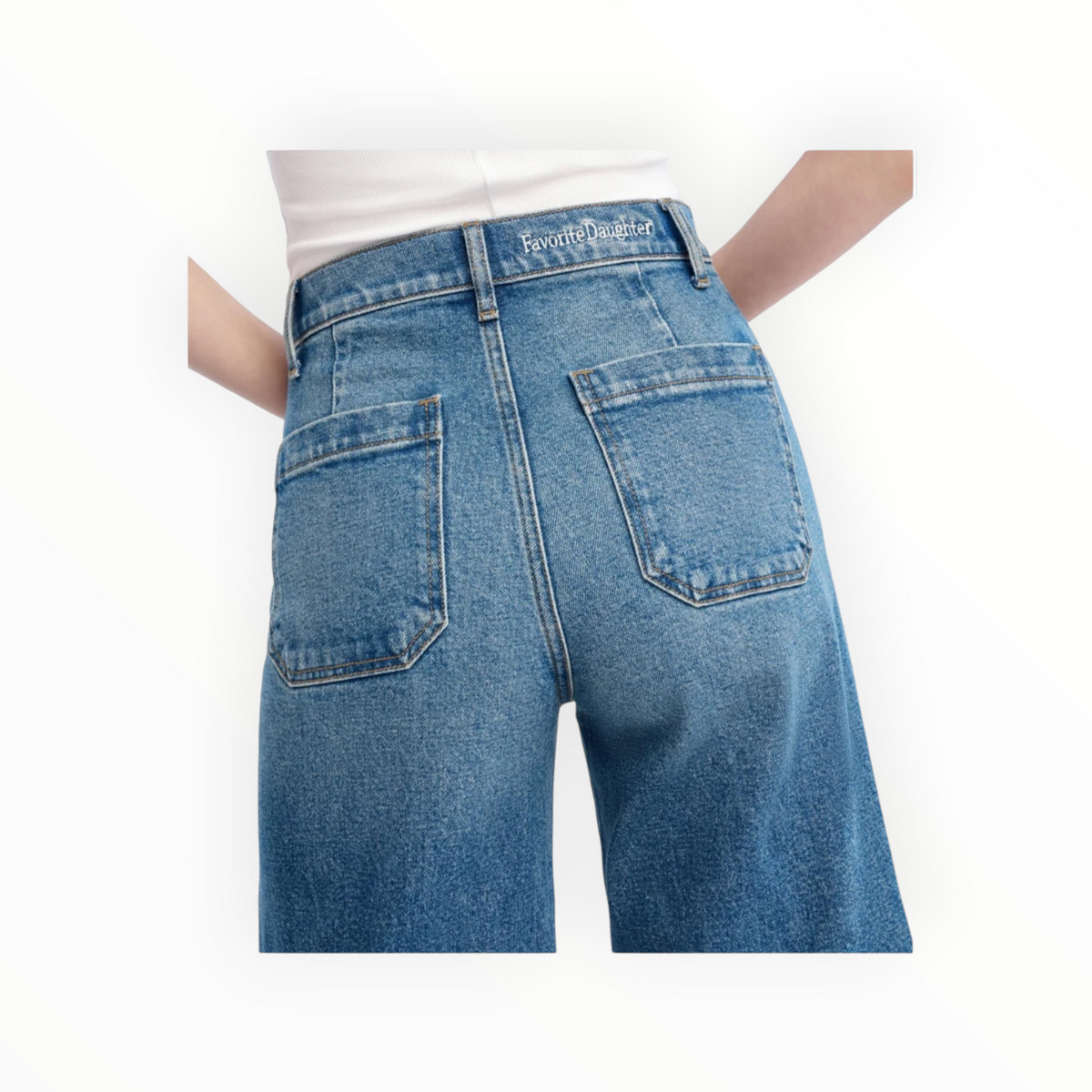 Favorite Daughter Mischa Super High Rise Wide Leg Ankle - Rio