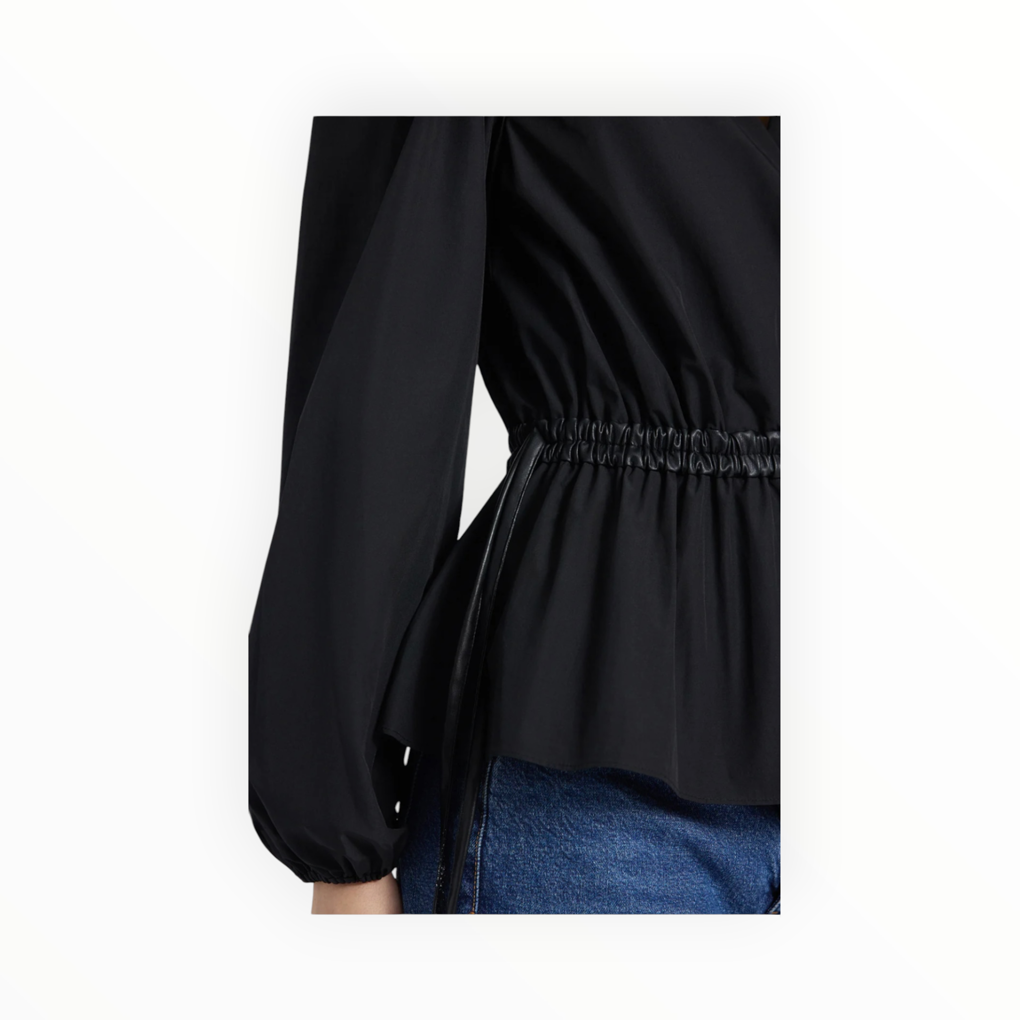 Derek Lam 10 Crosby Dominica V-Neck Blouse - Black